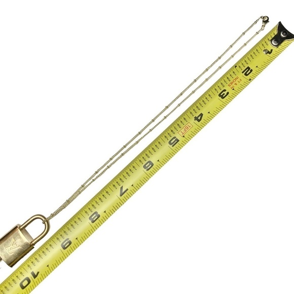 #344 Authentic Louis Vuitton Brass Lock & Key Set on a 18K Gold Plated Necklace - Picture 4 of 12